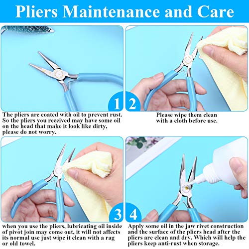 Shynek 3pcs Jewelry Making Plier Tools with Needle/Chain/Round Nose Pliers and Wire Cutter for Jewelry Repair, Wire Wrapping, Crafts, Jewelry Making Supplies - style: Rubber Handle