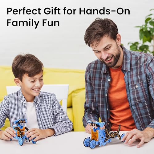 Sillbird Solar Building Robot Kit 12-in-1 STEM Gift for Boys Ages 8-13 - color: Orange Blue