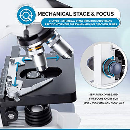 AmScope B120C-5M Binocular Compound Microscope with LED Illumination