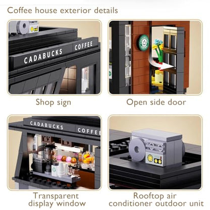 Coffee House - Building Blocks,768 PCS LED Street View Model for Adults - style: Coffee House