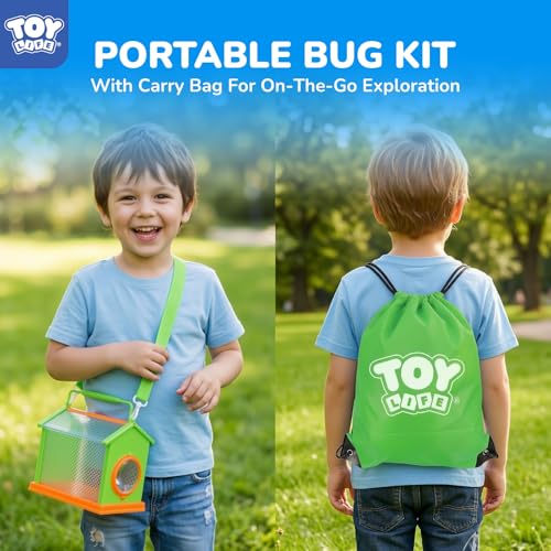 TOY Life Bug Catcher for Kids, Bug Catching Kit Kids Explorer Kit with Bug Net, Catching Tool, Tweezers, Magnifying Glass, Binoculars, Insect Catcher, Educational Outdoor Toys Kid Adventure Set - style: Core Explorer Set