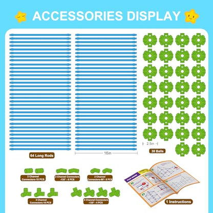 SpringFlower Fort Building Kit for Kids, for Boys and Girls - color: Blue-green
