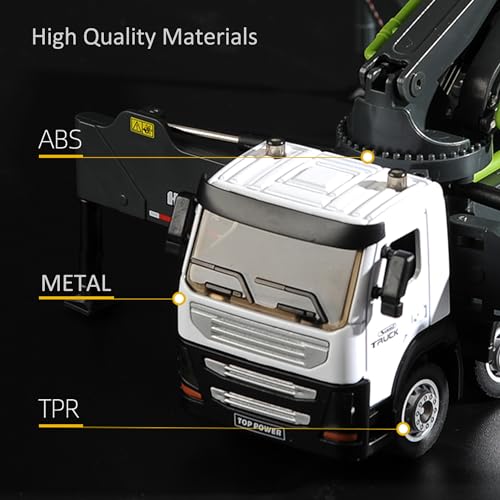 Concrete Pump Truck Construction Vehicles Toys,1:50 Scale Diecast Site Concrete Pump Truck, Toy Trucks for Kids (Green) - color: Concrete Pump Gray