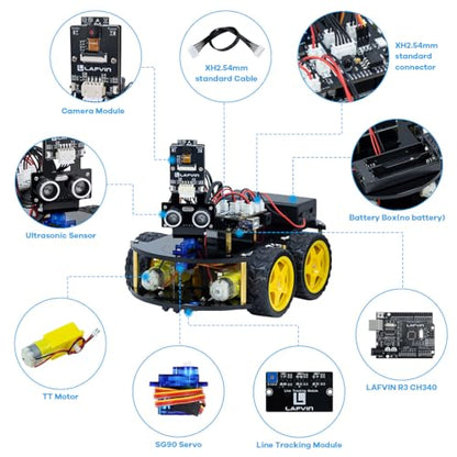 LAFVIN R3 Camera Smart Robot Car Kit for Arduino Robotics with Tutorial