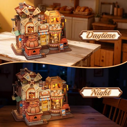 3D Wooden Puzzle for Adults, 576 Pcs Kinetic Mechanical Model Bread Factory