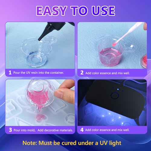 KISREL 100g UV Resin Jewelry Making Kit, Resin with Molds - size: 100g