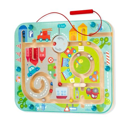 HABA Town Maze Magnetic Busy Board & Travel Toy for Toddlers Ages 2 & Up