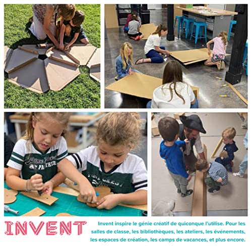 Makedo Invent | Safe Cardboard Construction Tool Kit for Kids, 360 Pieces