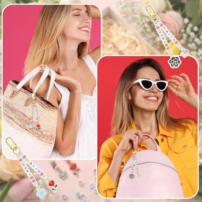 Tondiamo 2823 Pcs Flower Bead Keychain DIY Craft Making Kit - style: Flower