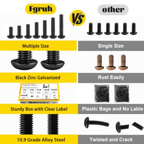 1520PCS M2.5 Hex Button Screws Assortment Kit, M2.5x4/6/8/12/16/20 mm - size: M2.5 1520pcs