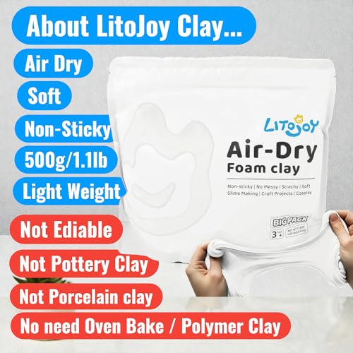 Orange Air Dry Foam Clay 1.1lbs/500g, Soft & Easy to Mold - color: Orange