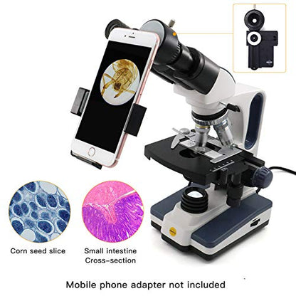 Swift Binocular Compound Microscope SW350B, 40X-2500X Magnification,Siedentopf Head,Research-Grade,Two-Layer Mechanical Stage,1.3mp Camera and Software Windows and Mac Compatible - style: SW350B+1.3MP Camera