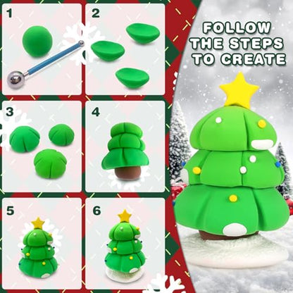 ifergoo Air Dry Clay, 6-Pack Modeling Clay for Kids, Christmas Crafts Toys - color: Christmas Clay Kit
