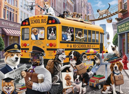 Puzzles for Kids Ages 6-8 8-10 200 Piece Puzzles Colorful Bus Dog Puzzle - color: Puppy