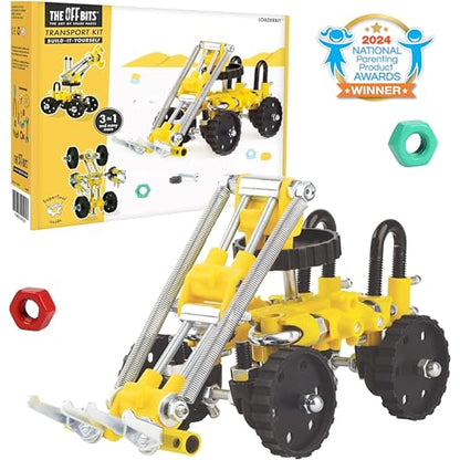 The Off Bits Build Your Own Excavator Toy, 150+ Pcs Vehicle Construction Toys, LoaderBit Educational Stem Building Toys, STEAM Gift for Kids, Engineering Kit for Kids 8 9 10 11 12 Years Old - style: LoaderBit
