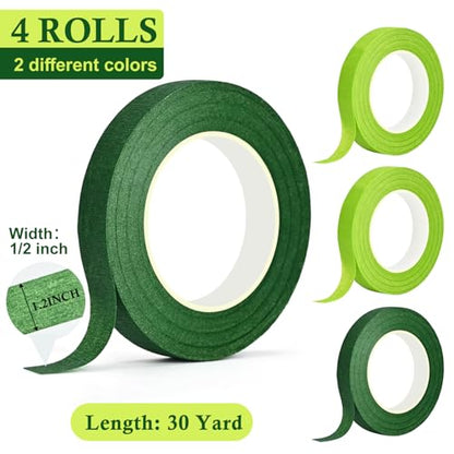 Floral Tape and Wire Kit, 1/2 Inch Tape and 22 Gauge Stems