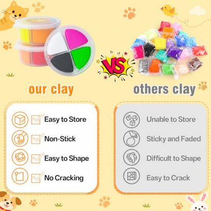 Air Dry Clay Kit -12 Animals Modeling Clay for Kids Arts and Crafts - color: #01Yellow- Pet Paradise