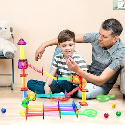 PicassoTiles Marbles for Magnetic Block Tiles Race Track Building Maze Set - color: 8 Piece Marbles for Marble Run
