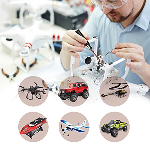 9Pcs RC Car Tool Kit 6 in 1 Hex Screwdriver Set with Tray,Cross Wrench - color: Black With Brown Bits