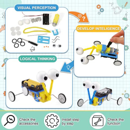 Soulchen 16 Set Stem Craft Kits Crawler Robot Kits for Kids Building Toys