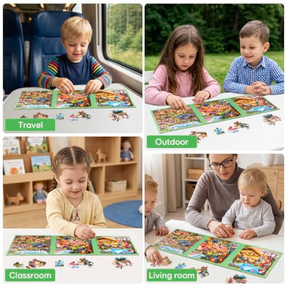 Biarek Playground Magnetic Puzzles for Kids 3-5, 75-Piece Travel Set - color: Playground - 75 Pieces