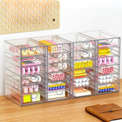 YFXCVSL 6-Pack Acrylic 31-Drawer Storage & Makeup Organizer for Desk - size: 31 Drawers