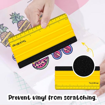 TECKWRAP Professional Felt Squeegee for Vinyl, Yellow, 2 PCS, 6"x2.9" - color: 2pcs Yellow