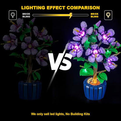 Vaodest Led Light for Lego 10372 Hibiscus Flowers,Design and Configuration Compatible with Model 10372(Led Light Only, Not Building Block Kit) - style: 10372 Hibiscus Flowers Set