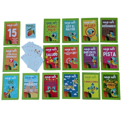 MANGO Math 15® - Math Flash Cards - Educational Math Games for Kids - Addition, Subtraction, Place Value Play & Learning Kit -2nd 3rd 4th Grades - Kids 6-12 - Set of 15 Games - Spanish Version - size: Spanish Version, style: Addition Subtraction
