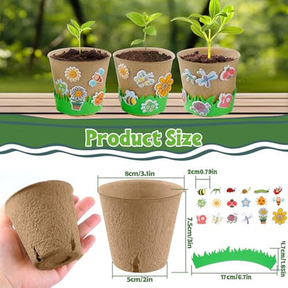 Spring Garden Paper Pot Craft Kit Bulk for Kids Flower Planting Growing - size: 18pc