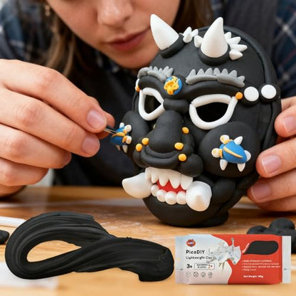 Air Dry Clay Lightweight, Flexible Modeling Clay for Adults Arts and Crafts - color: Black