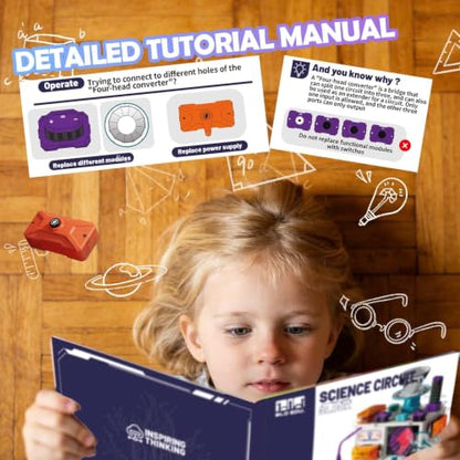 STEM Electronics Kit for Kids 3+, 45 Circuit Parts, 380 Experiments
