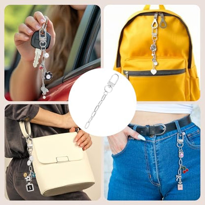 Hzopcw 30pcs Keychain Making Kits for Bag Charm, Silver - color: A-30pcs-Silver