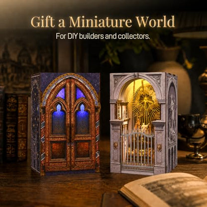 MiniCity 2-Piece Book Nook Kit Set, Miniature Dollhouse Kit for Beginner - color: Notre-dame Bacilica & St. Charles Church
