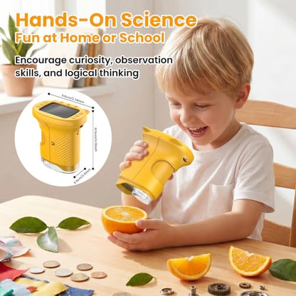 Alotwan Kids Microscope Handheld, Digital 1000X, 2.4" HD Screen - color: Yellow