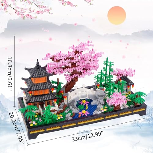 Japanese Zen Garden Micro Brick Building Set (2805 Pieces) – Tranquil Garden Model Educational Toy Gift for Kids and Adults - color: Japanese Zen Garden