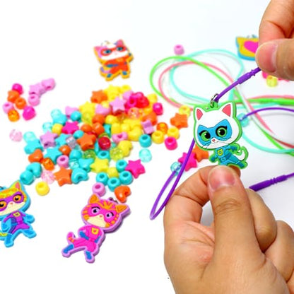 Tara Toys Disney Junior SuperKitties Necklace Activity, 160-Piece Jewelry Making Kit, Preschool Arts and Crafts