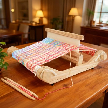 PURCOULEUR 16 Inches Rigid Heddle Loom，Wooden Loom Kit for Adults - size: 16 Inches Loom