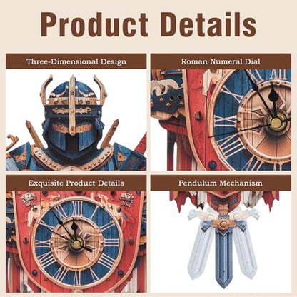 3D Puzzles for Adults Knight Shield Puzzle Clock Adult Crafts - color: Knight Shield Clock