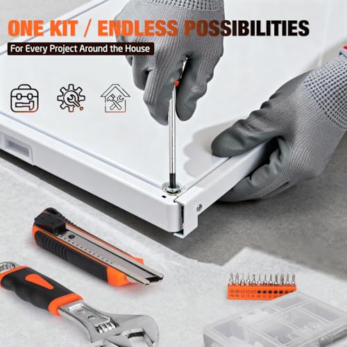 248-Piece Home Repair Hand Tool Set with Storage Case - color: Orange