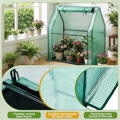 Outvita Mini Greenhouse, 2-Layer PE Cover, 36"x18"x33", Outdoor - style: 1 tier 3'x3’