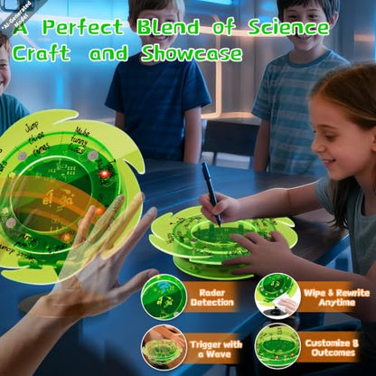 eUda+ STEM Interactive Lucky Wheel for 12-14-16-18+ Craft Kits for Teens 14-16 Stem Build Kits Ages 15-18 Physics Kits for 13-15 Year Old Soldering Practice Kit for Beginners (Soldering Version, RFG) - size: Round-Fluorescent Green (RFG)