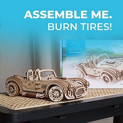 UGEARS Bundles 3D Puzzles - Dragster and Drift Cobra Racing Car,3D Puzzle Wooden 3-D Puzzles for Adults Model kit DIY Mechanical Puzzles