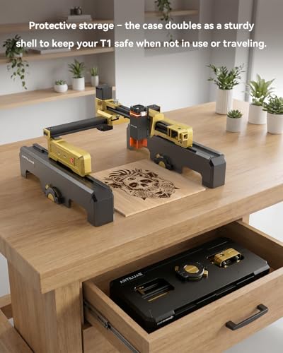 Artilume T1-P Foldable Laser Engraver 7000mW Laser Engraving Machine - color: Gold-7W with Riser Kit