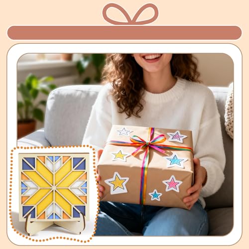 CollectHall Wooden Coasters Painting Kit with Wood Stand