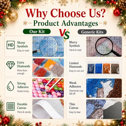 AUKELHJ Christmas Diamond Art Kits for Adults, Diamond Painting, 12x16 Inch - color: 03-Christmas, size: 12X16 inch