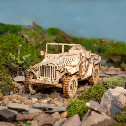 ROKR Model Car Kits Wooden 3D Puzzles Model Building Kits for Adults-Educational Brain Teaser Assembly Model for Adults to Build, Desk Decor/DIY Hobbies for Teens&Kids (Jeep Wrangler/7.5 * 4 * 3.5) - style: MC - Jeep Wrangler