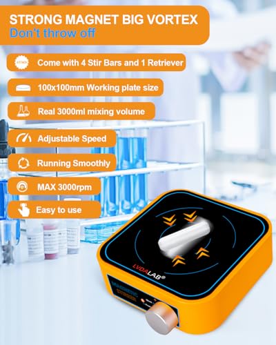 3000RPM Magnetic Stir Plate, Mini Scientific Stirrer, 3000ml - Yellow - color: Yellow
