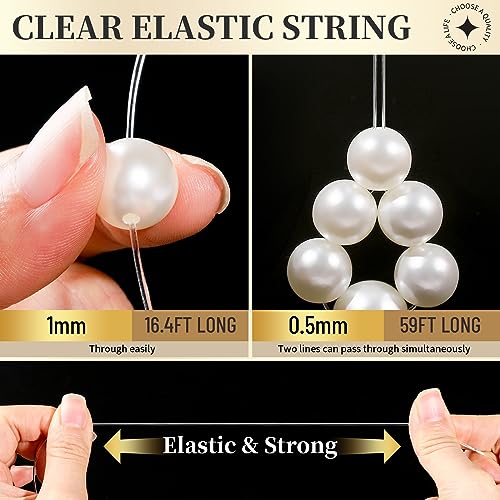 LEOBRO Pearl Beads for Bracelets, 720PCS Bracelet Making Kit for Adult, Bracelet Bead Kits, Small Pearl Beads and Gold Beads for Bracelets, Jewelry Making Kit - color: Creamy White