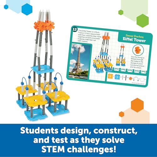 Learning Resources STEM Explorers Bridge Builders Classroom Set, 305 Pieces, STEM Projects for Students Ages 5+, Back to School and Teacher Supplies